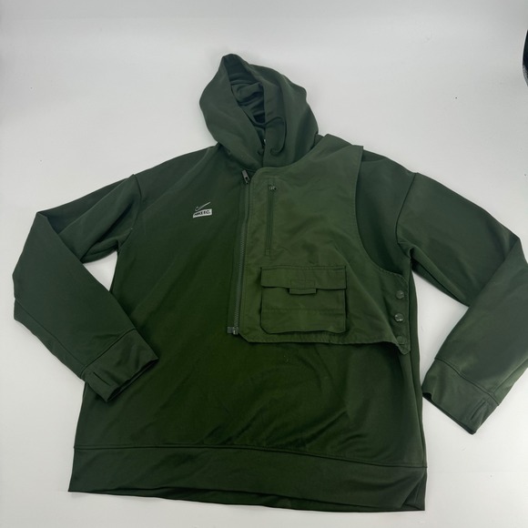 Nike F.C. Dri-FIT Soccer Hoodie Olive Green Vest Pullover Men's Large - Picture 1 of 5